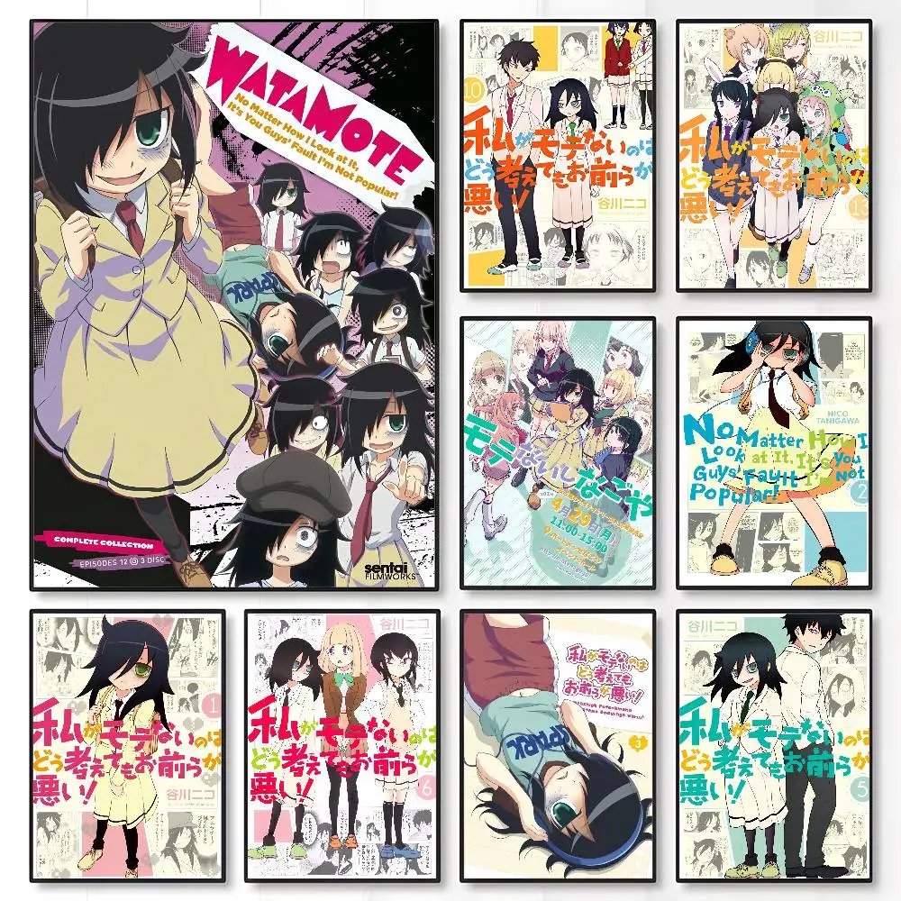 Anime Cosplay Wallpaper - อะนิเมะ W-Watamote Kuroki Tomoko โปสเตอร์สติกเกอร์พิมพ์กันน้ํา Wall