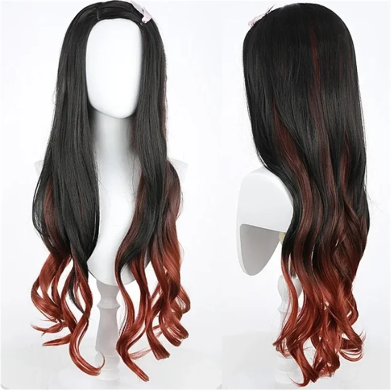 Anime Cosplay Nezuko - คอสเพลย์คิมาโดะ เนซึโกะ ฮาโลวีน 2025 วิกผมทนความร้อน วิกผมใยสังเคราะห์