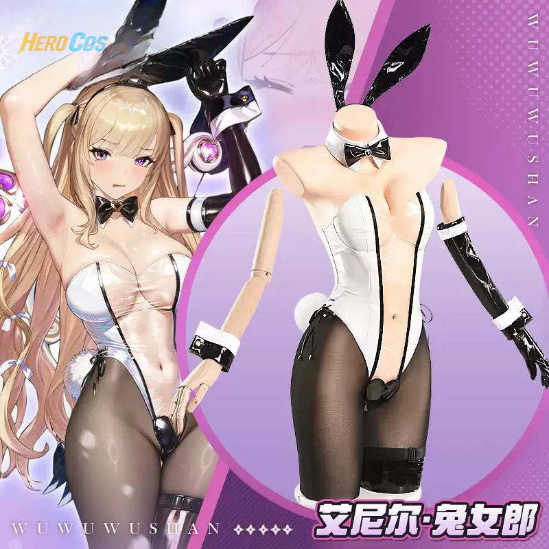 Cosplay Anime Bunny Girl - ชุดคอสเพลย์ Game Browndust2 Aynil ชุดกระต่ายสาว จั๊มสูท