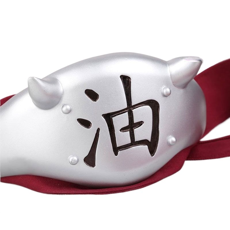 Naruto Headband Metal - ที่คาดผมคอสเพลย์ Naruto Jiraiya พร้อมแผ่นโลหะสัญลักษณ์น้ำมันและเขา สายผ้าสำหรับแฟนๆ อนิเมะ
