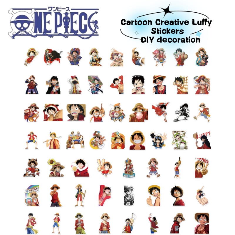 Anime Cosplay Diy - สติกเกอร์ลายการ์ตูนลูฟี่จากอนิเมะวันพีซ สำหรับตกแต่งแก้วน้ำ เคสโทรศัพท์ กระเป๋าเดินทาง และงานตกแต่ง DIY