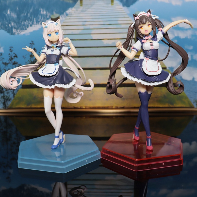 Good Smile Company Figma - ฟิกเกอร์เนโกะพารา ช็อกโกลา วานิลลา ค.โอ. ของตกแต่งโต๊ะทำงาน โมเดลตัวละครน่ารัก