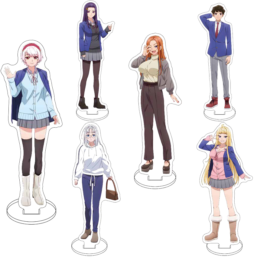Anime Cosplay Rental - ขาตั้งฟิกเกอร์อะคริลิกขนาด 16 ซม. ลายอนิเมะ ฮอกไกโด สาวๆ
