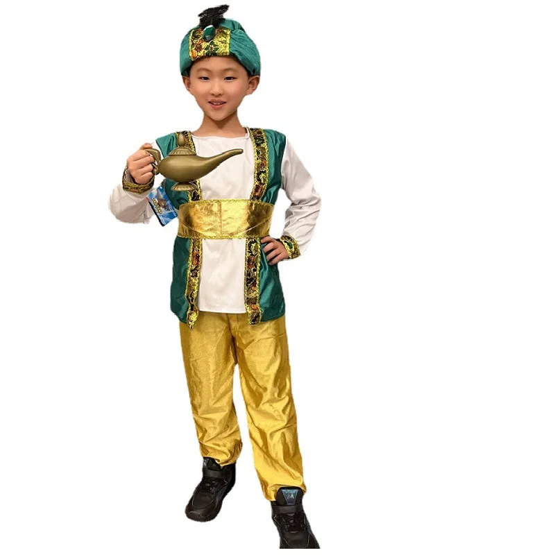 Anime Cosplay India - เด็กอินเดียอาหรับ Aladdin Prince คอสเพลย์เครื่องแต่งกายโคมไฟ Genie ชุดแฟชั่น