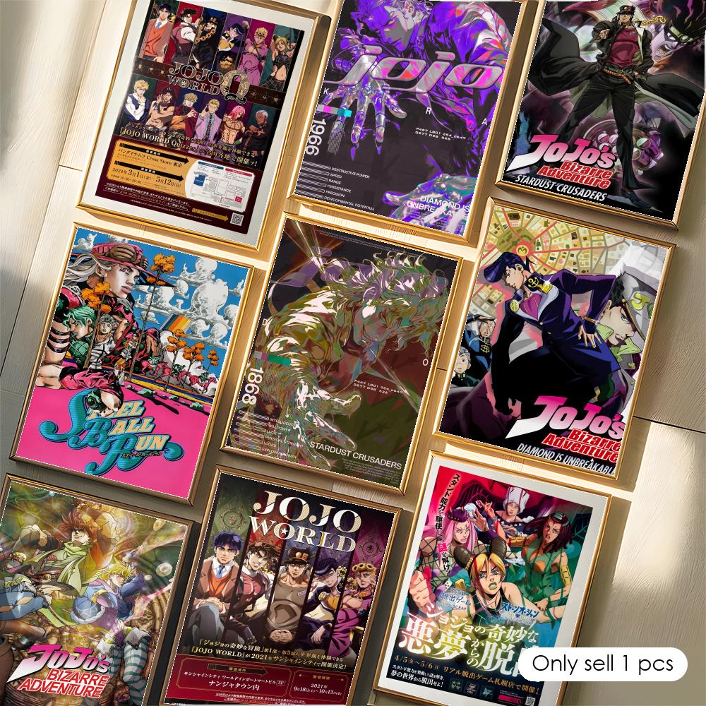 Anime Cosplay Wallpaper - อะนิเมะญี่ปุ่นสตีลบอลรันโปสเตอร์ศิลปะบนผนังโปสเตอร์สติกเกอร์สำหรับห้องนั่งเล่นห้องนอนบาร์ตกแต่งบ้านภาพจิตรกรรมฝาผนังตกแต่ง
