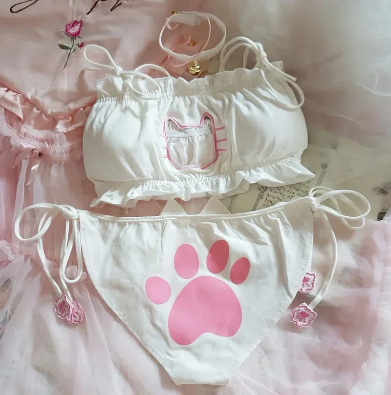 ญี่ปุ่นอะนิเมะแมวสาว Bra กางเก - Anime Cosplay Lolita บทวิจารณ์และราคา