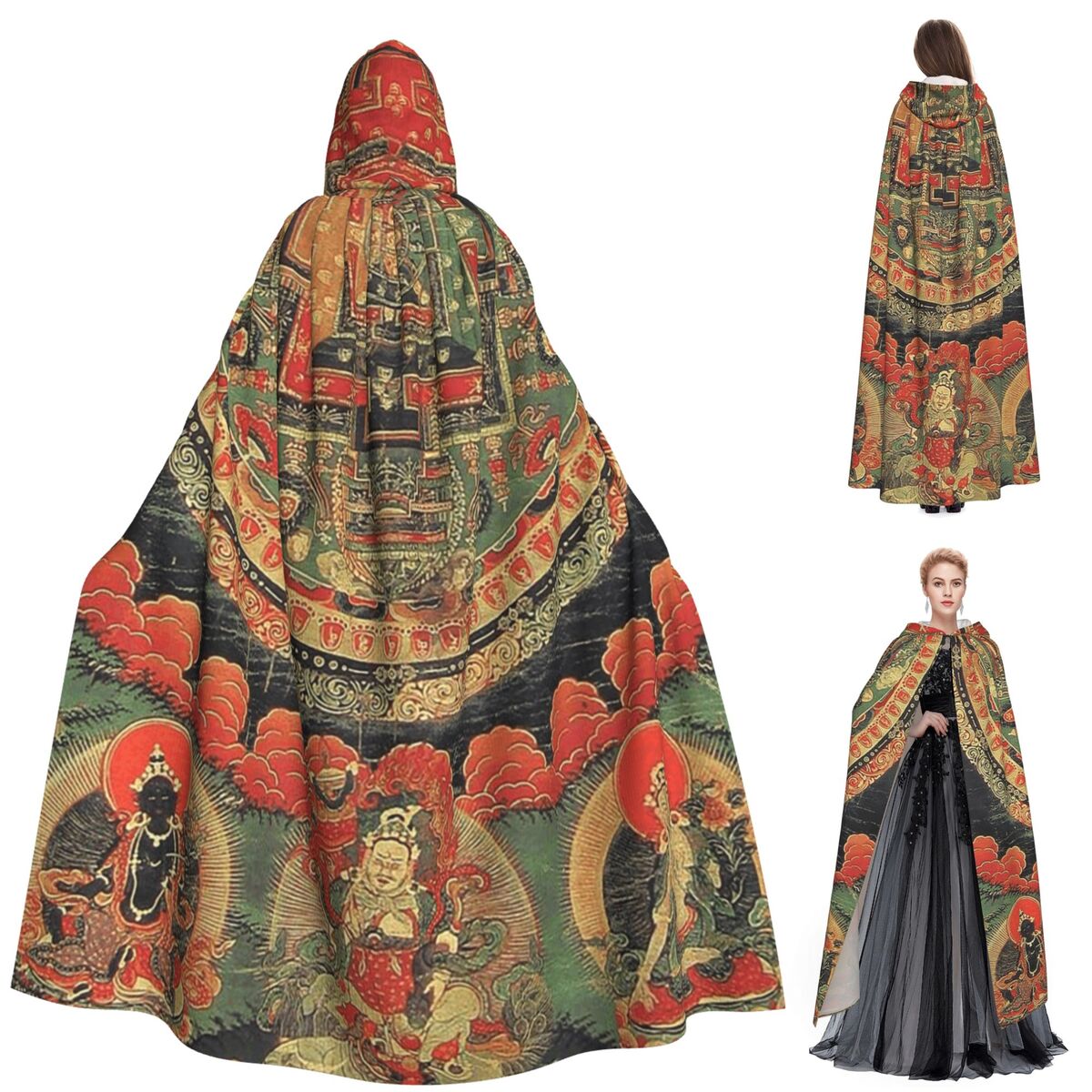 เสื้อคลุมยาวมีฮู้ดลายมันดาลาอิ - Anime Cosplay India บทวิจารณ์และราคา