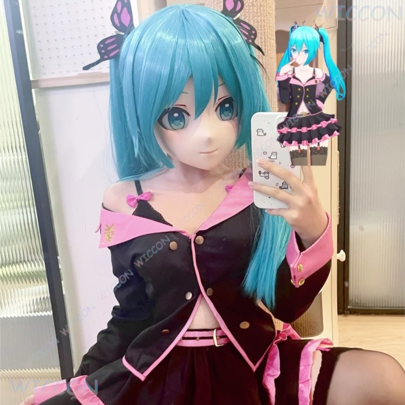 Kigurumi หน้ากากใบหน้าหญิงอะนิ - Anime Cosplay Diy บทวิจารณ์และราคา