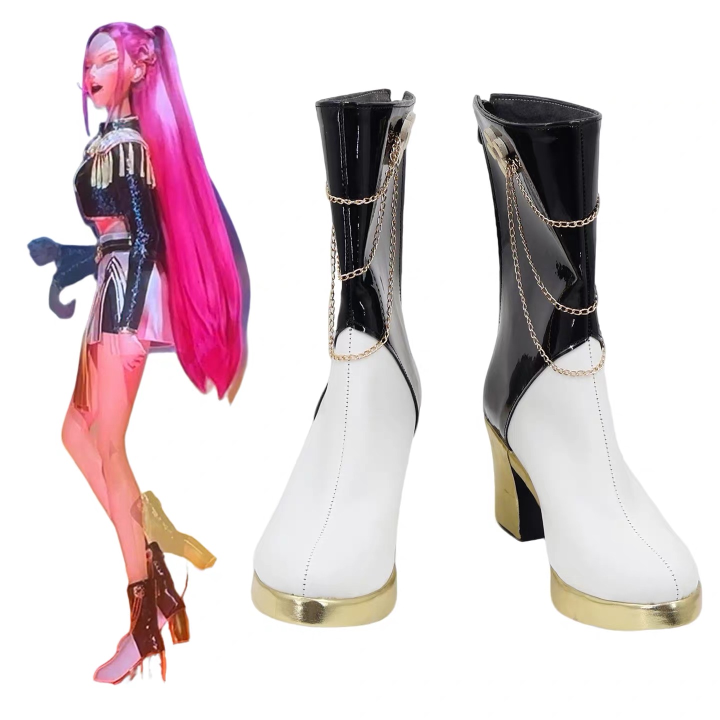 รองเท้าบูทโซอี้ มิรา รูมิ สีดำ - Anime Zoey Cosplay บทวิจารณ์และราคา